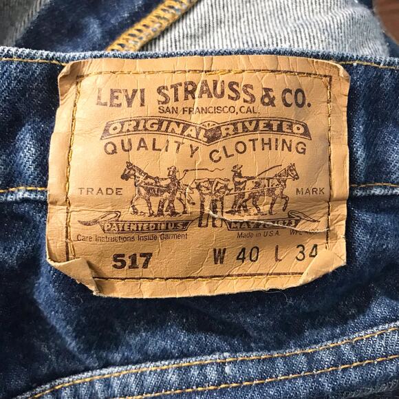 Levi's 517 VTG Men's 40x34 (Fits 38x29) USA Made 100% Cotton Boot Cut Jeans - Picture 5 of 11